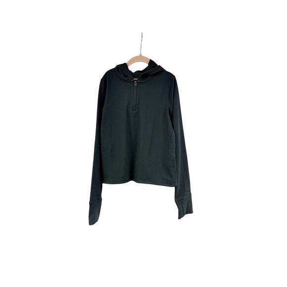 Abercrombie Kids Black Soft Half Zip Pullover Long Sleeve Active Top 9/10 New - Picture 1 of 7
